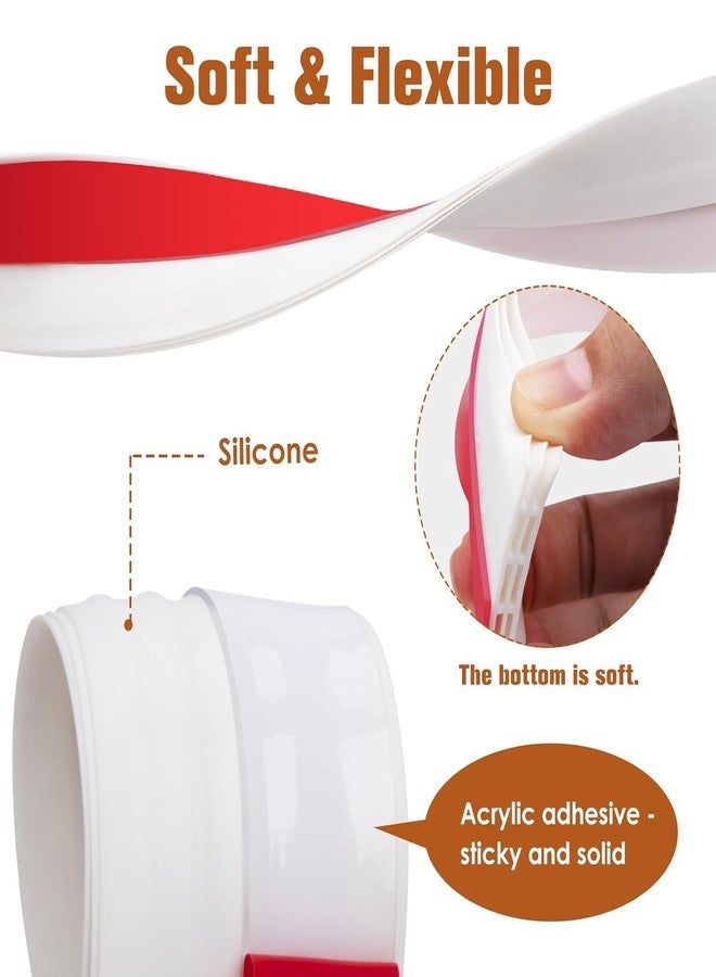 ZILDERO Silocone Door Sealing Strip for Home, Air Gap Silicone Shield Waterproof -Strip Self-Adhesive Window/Door Tape for Seal, Cockroach Insect Bugs Stopper.(1Meter) (White, 1meter) - Image 3